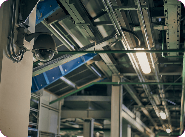 Sistema de videovigilância CCTV instalado numa empresa